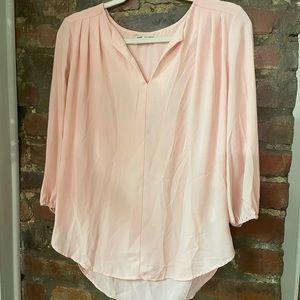 Anthropology Pleione Light Pink Blouse Size Small